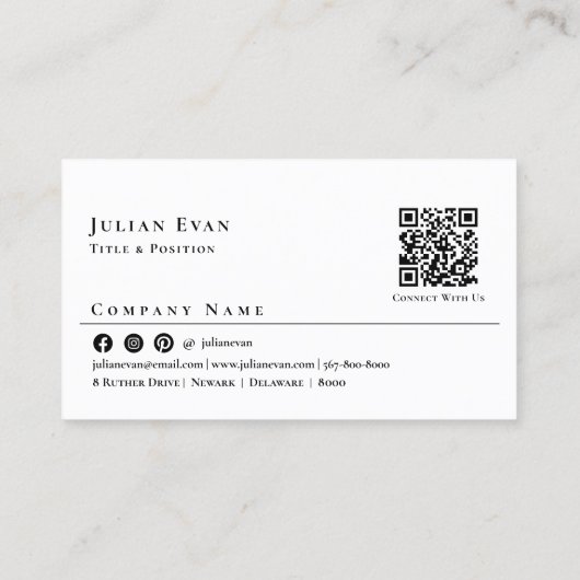 Carte de visite Monogramme professionnel noir et o (Dos)