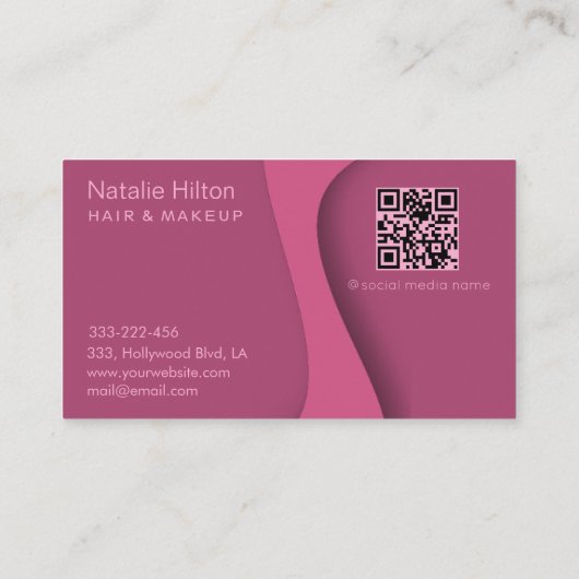 Carte De Visite monogramme professionnel noir rose (Dos)