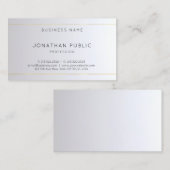 Carte De Visite Monogramme professionnel or argent moderne élégant (Devant / Derrière)