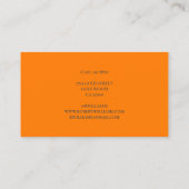 Carte De Visite Monogramme professionnel Orange Gray sur mesure (Dos)