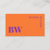 Carte De Visite Monogramme professionnel orange moderne orange vio (Devant)