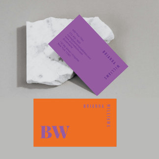 Carte De Visite Monogramme professionnel orange moderne orange vio