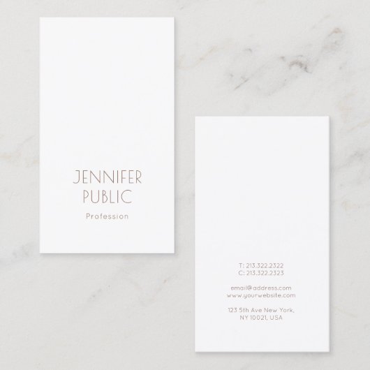 Carte De Visite Monogramme professionnel Plain élégant design mode (Devant / Derrière)