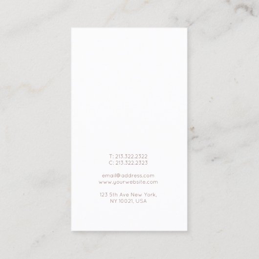 Carte De Visite Monogramme professionnel Plain élégant design mode (Dos)