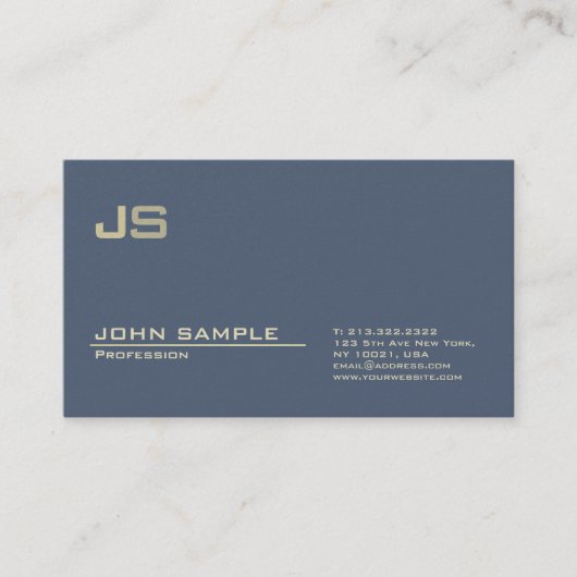 Carte De Visite Monogramme professionnel Premium Pearl Finition mo (Devant)