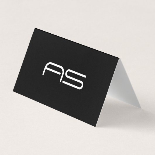 Carte De Visite Monogramme professionnel QR Code noir et blanc (Dos)