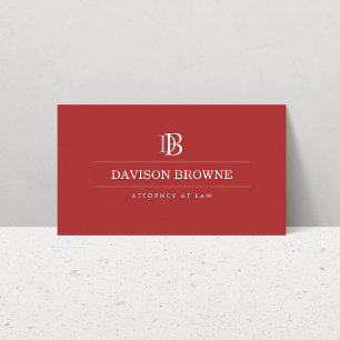 Carte De Visite Monogramme professionnel rouge