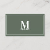 Carte De Visite Monogramme professionnel Sage Vert Nettoyer la typ (Devant)