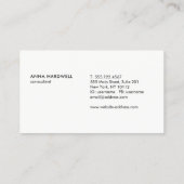 Carte De Visite Monogramme professionnel Silver Stripe (Dos)