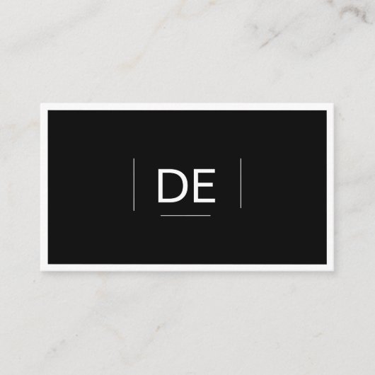 Carte De Visite Monogramme professionnel Simple Élégant Noir Socia (Devant)