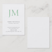 Carte De Visite Monogramme professionnel simple moderne tendance (Devant / Derrière)