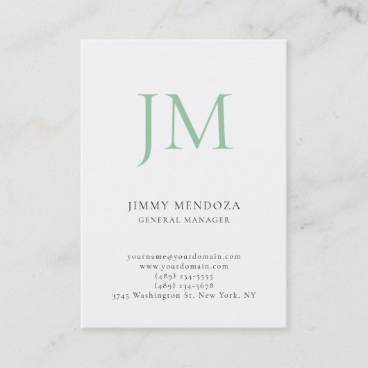 Carte De Visite Monogramme professionnel simple moderne tendance (Devant)