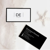 Carte De Visite Monogramme professionnel Simple Noir Médias sociau