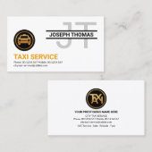 Carte De Visite Monogramme professionnel simple Taxi jaune (Devant / Derrière)