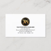 Carte De Visite Monogramme professionnel simple Taxi jaune (Dos)