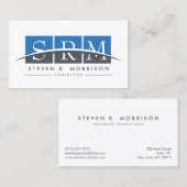 Carte De Visite Monogramme professionnel stylisé de l'entreprise b (Devant / Derrière)