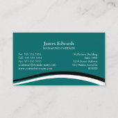 Carte De Visite Monogramme professionnel Teal (Dos)