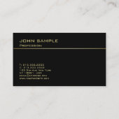 Carte De Visite Monogramme professionnel tendance Classy Noir et O (Dos)