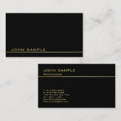 Carte De Visite Monogramme professionnel tendance Classy Noir et O (Devant / Derrière)