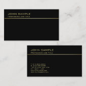 Carte De Visite Monogramme professionnel tendance Classy Noir et O (Devant / Derrière)