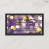 Carte De Visite Monogramme | Purple Bokeh (Dos)