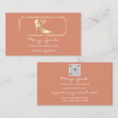 Carte De Visite Monogramme Purple Golden Frame Chaussures Talons C (Devant / Derrière)