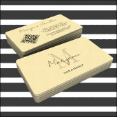 Carte De Visite Monogramme QR Code jaune