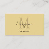 Carte De Visite Monogramme QR Code jaune (Devant)