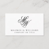 Carte De Visite Monogramme QR Code Minimaliste (Devant)