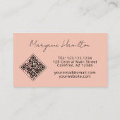 Carte De Visite Monogramme QR Code Peach (Dos)