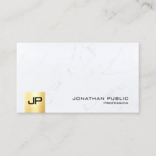 Carte De Visite Monogramme QR Code Téléchargement Logo Marbre blan