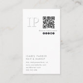 Carte De Visite monogramme Qr du monogramme de la feuille de monst (Dos)