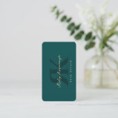 Carte De Visite Monogramme R K foncé Turquoise (Debout devant)