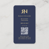 Carte De Visite Monogramme R N Bleu foncé Immobilier (Dos)