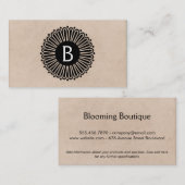 Carte De Visite Monogramme | Radial (Devant / Derrière)