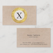 Carte De Visite Monogramme radial | Or (Devant / Derrière)