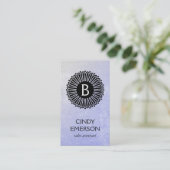 Carte De Visite Monogramme | Radial | Texture (Debout devant)