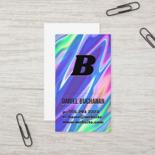 Carte De Visite Monogramme / Rainbow Liquid Metallic Arrière - pla