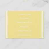 Carte De Visite Monogramme rayures jaunes citron (Dos)