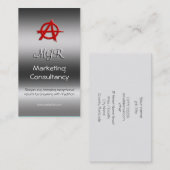 Carte De Visite Monogramme, Red Marketing Anarchy Sign, aspect mét (Devant / Derrière)