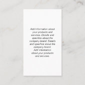 Carte De Visite Monogramme | Remplacement de nom (Dos)