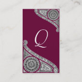 Carte De Visite MONogramme RENAISSANCE (Dos)