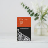 Carte De Visite MONOGRAMME RENAISSANCE 3 orange rouge (Debout devant)