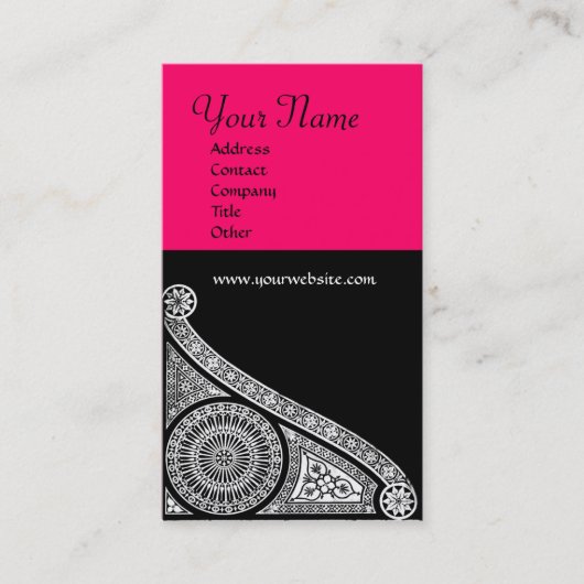 Carte De Visite MONOGRAMME RENAISSANCE 3 rose (Devant)