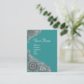 Carte De Visite MONOGRAMME RENAISSANCE 4 bleu vert (Debout devant)