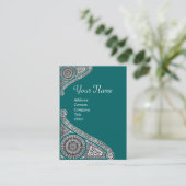 Carte De Visite MONOGRAMME RENAISSANCE 4 bleu vert (Debout devant)