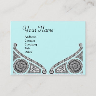 Carte De Visite MONOGRAMME RENAISSANCE, bleu