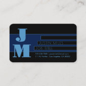 Carte De Visite Monogramme rétro-moderne et formes et couleurs mod (Devant)