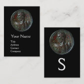 CARTE DE VISITE MONOGRAMME ROMAIN ANTIQUE SÉVERUS BRONZE MEDALLION (Devant / Derrière)