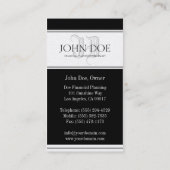 Carte De Visite Monogramme romain de platine de planificateur (Dos)